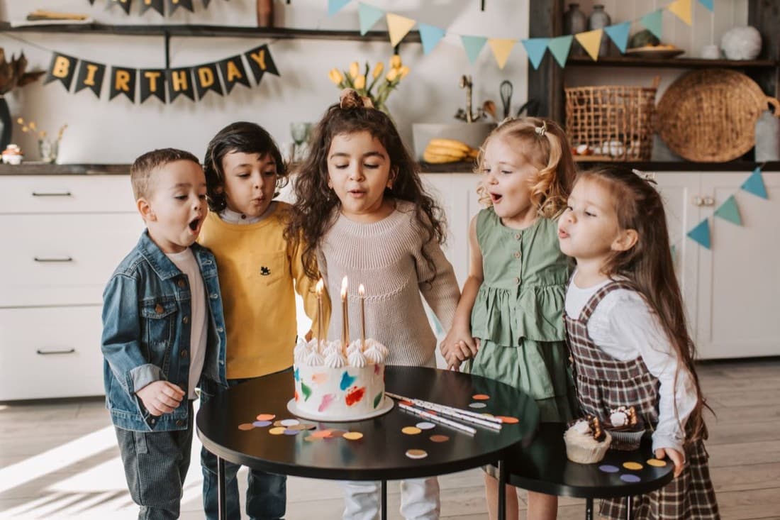 Children celebrating at a birthday party